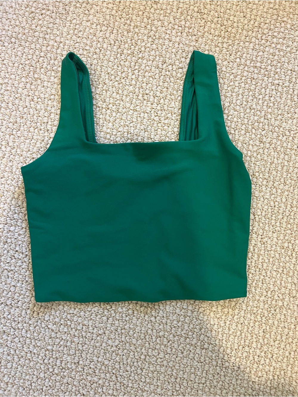 Abercrombie YPB Green Square-Neck Crop Tank Top